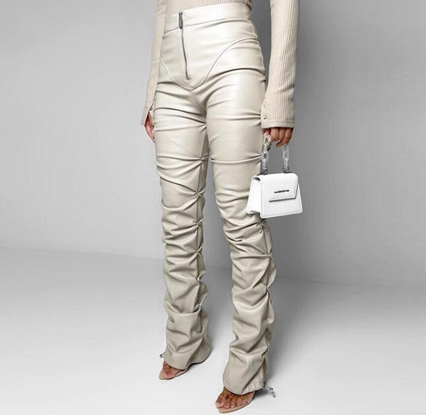 Ins-Style-pantalon-Long-en-simili-cuir-pour-femmes-slim-taille-haute-mode-Streetwear-nouvelle-collection