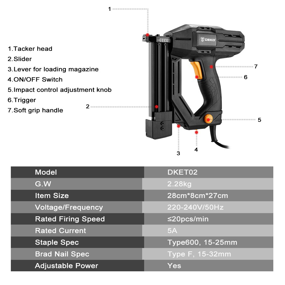 DEKO-agrafeuse-lectrique-220V-pistolet-ongles-pour-le-bricolage-et-le-travail-du-bois-outils-lectriques