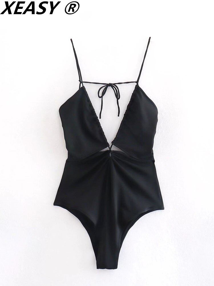 XEASY-maillot-de-bain-noir-Sexy-Costume-pour-femmes-Body-avec-dos-ouvert-combinaison-femme-t