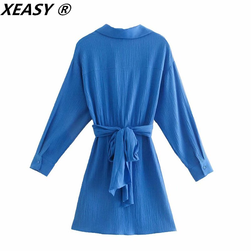 XEASY-robe-l-gante-bleue-manches-longues-pour-femmes-Vintage-chemise-d-contract-e-avec-ceinture