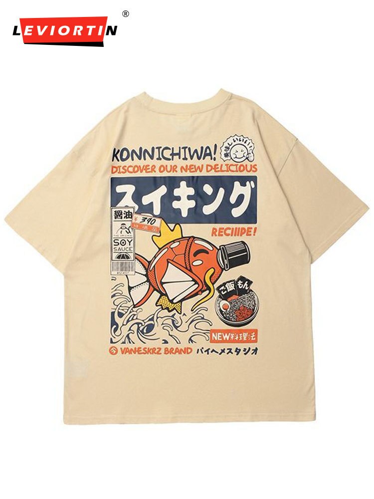 T-shirt-manches-courtes-en-coton-pour-homme-Streetwear-Hip-Hop-avec-broderie-japonaise-Kanji-bouffant
