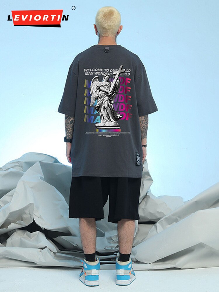 T-shirt-manches-courtes-pour-hommes-style-Hip-Hop-Streetwear-Harajuku-ample-pour-Couples-surdimensionn-en