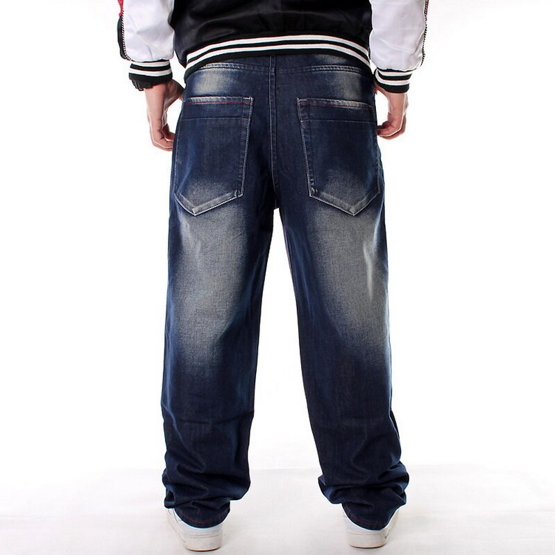 Pantalon-en-Denim-pour-hommes-Streetwear-Hip-Hop-d-contract-pour-Skateboard-lettres-brod-es-ample