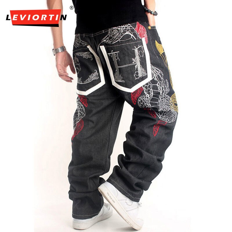 Jean-Vintage-Style-Hip-Hop-pour-homme-pantalon-ample-en-Denim-Style-Baggy-coupe-ample-avec