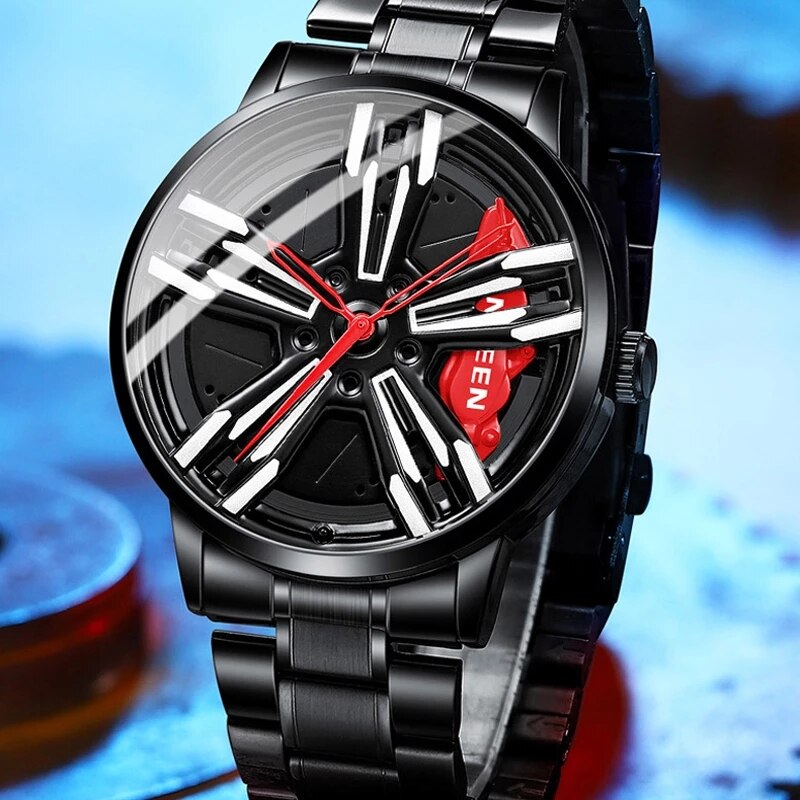 FNGEEN-montre-de-course-pour-hommes-Design-personnalis-Super-voiture-jante-acier-inoxydable-noir-r-tro