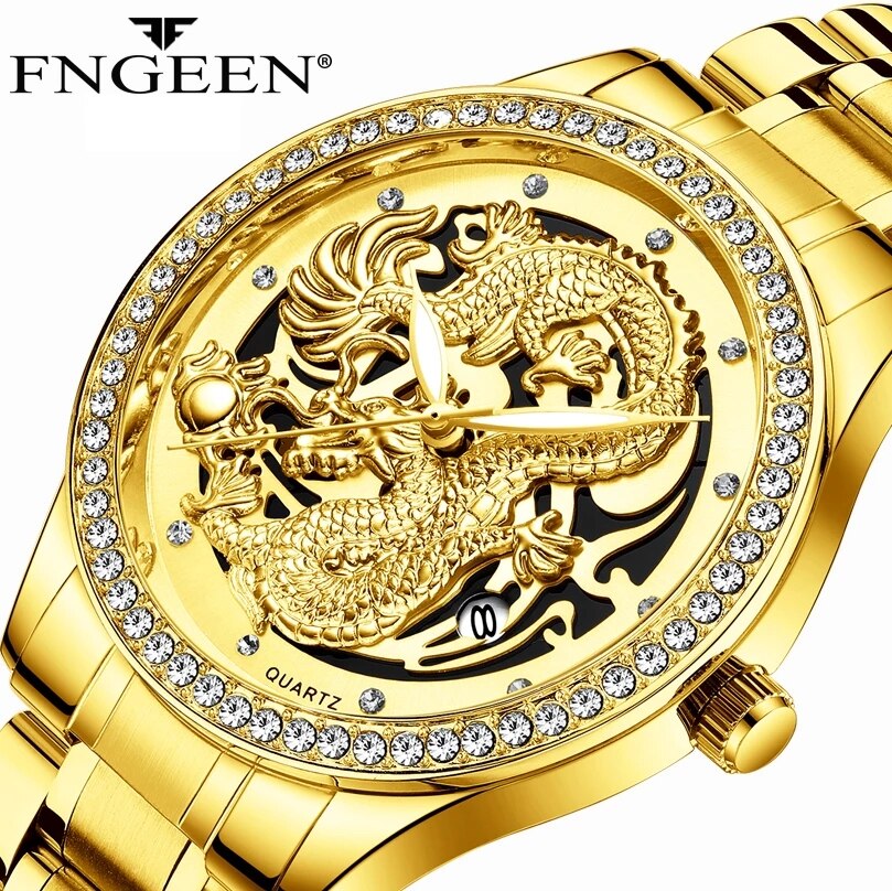 Montre-de-luxe-Quartz-pour-hommes-Dragon-sculpt-en-3D-marque-dor-e-calendrier-lumineux-nouvelle