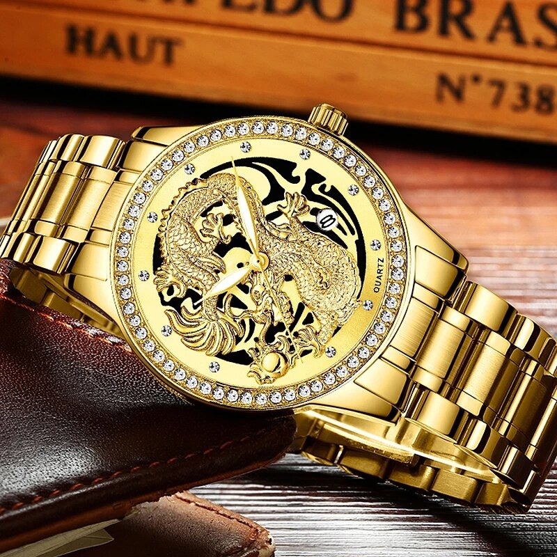 Montre-de-luxe-Quartz-pour-hommes-Dragon-sculpt-en-3D-marque-dor-e-calendrier-lumineux-nouvelle