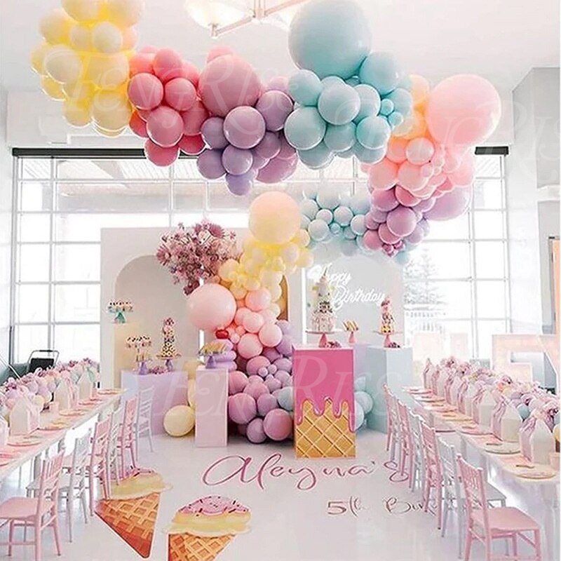 Guirlande-en-arc-de-couleur-Pastel-rose-Macaron-cha-ne-de-ballons-arc-en-ciel-mat