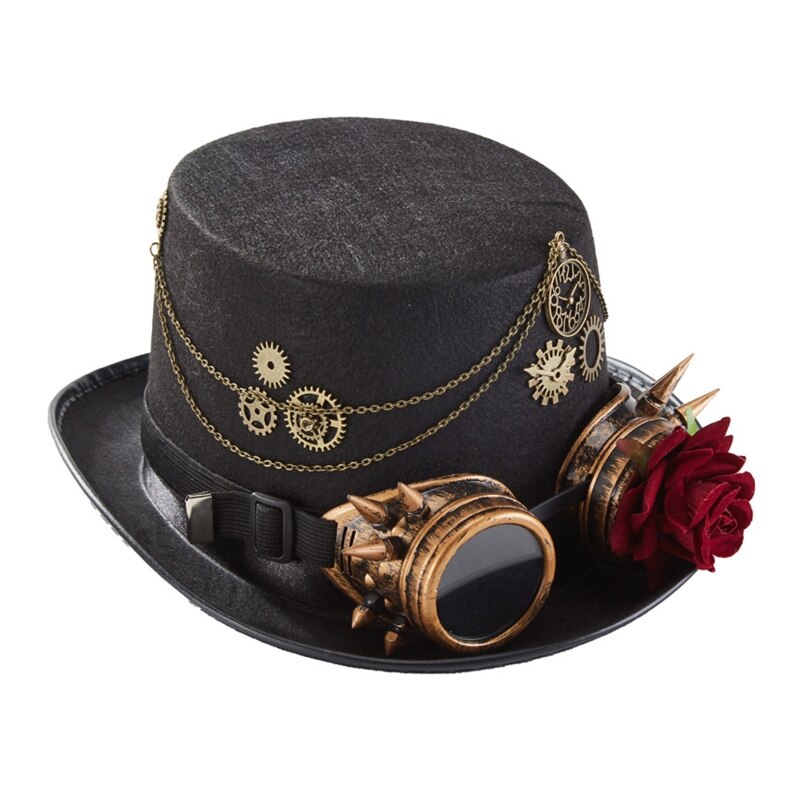 Steampunk-chapeau-avec-lunettes-pour-homme-Vintage-Jazz-Gay-gothique-d-guisement-d-halloween-f-te