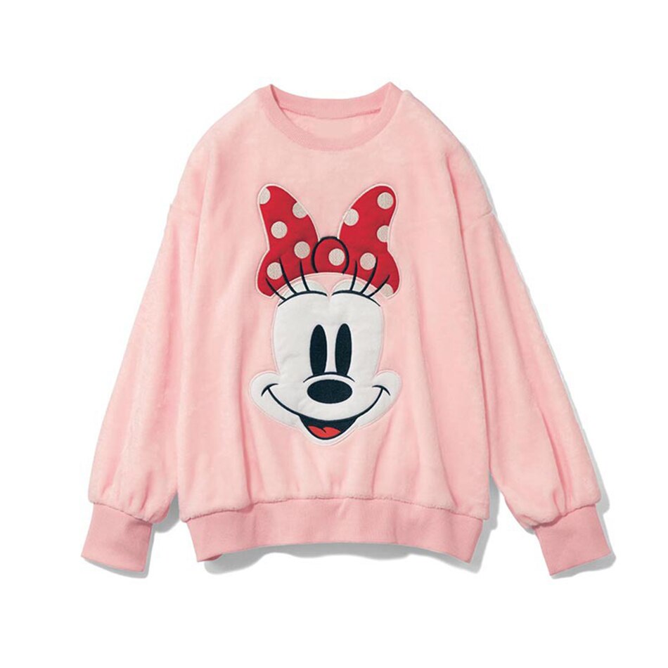 Sweat-shirt-Mickey-Mouse-pour-enfants-pull-en-polaire-manches-longues-v-tements-avec-bandeau-automne