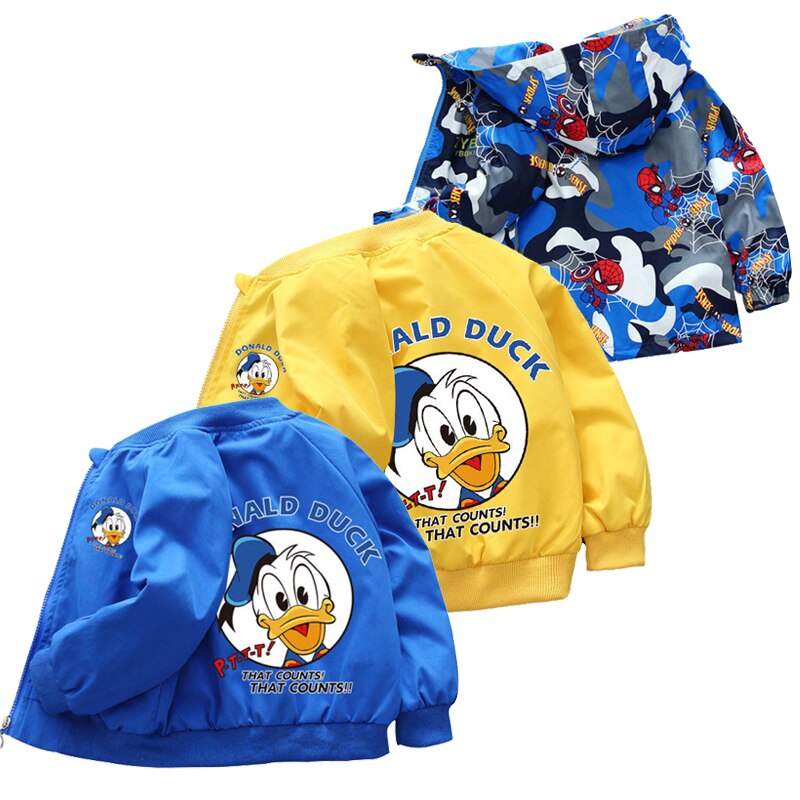 Manteaux-de-printemps-Donald-Duck-pour-gar-ons-et-filles-veste-capuche-avec-fermeture-clair-sweat