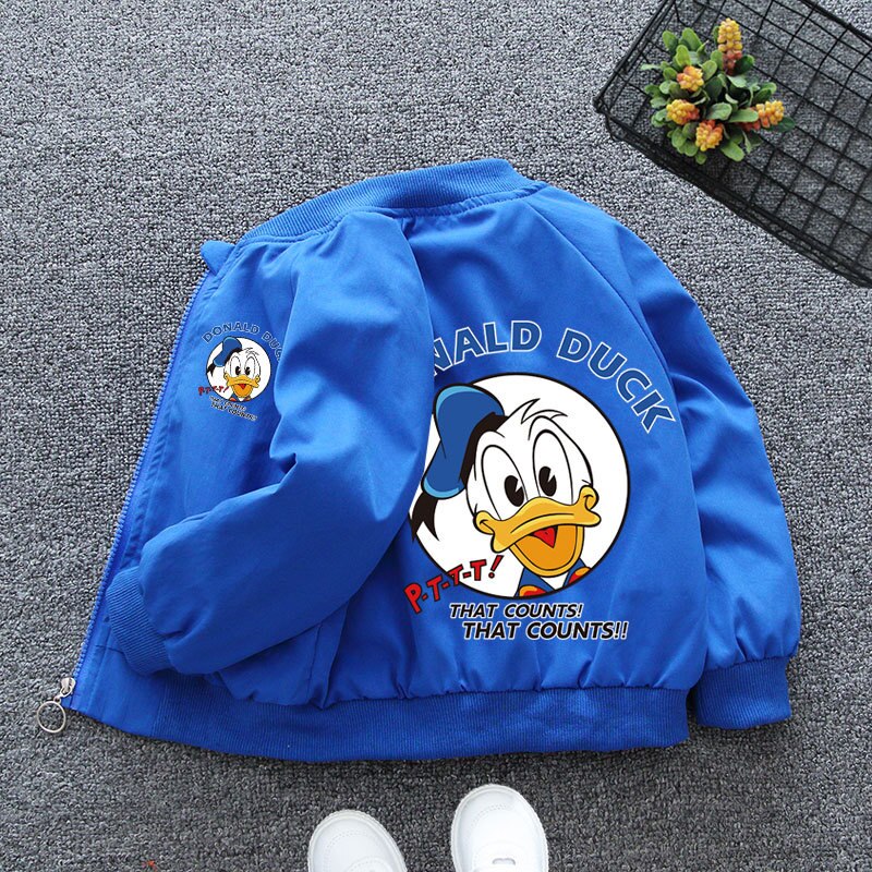 Manteaux-de-printemps-Donald-Duck-pour-gar-ons-et-filles-veste-capuche-avec-fermeture-clair-sweat