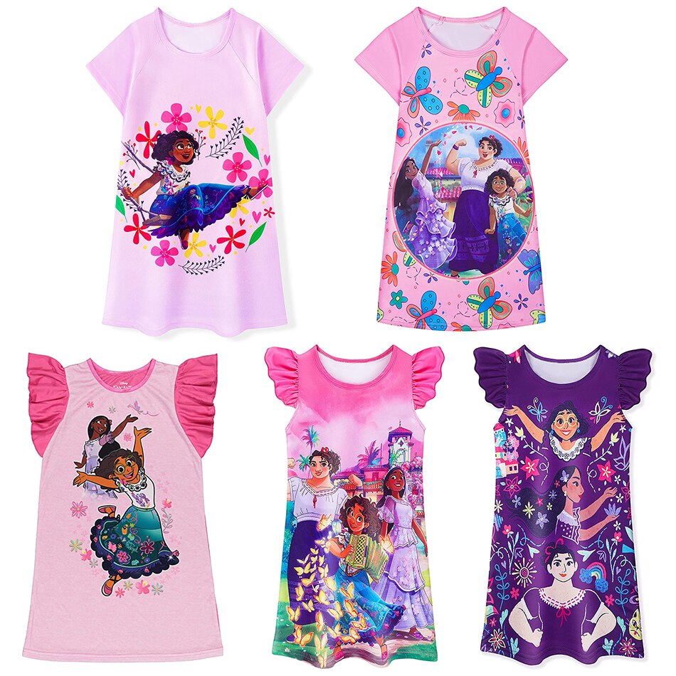 Disney-robe-princesse-Encanto-pour-filles-tenue-d-t-mignonne-v-tements-pour-enfants-pyjamas-pour