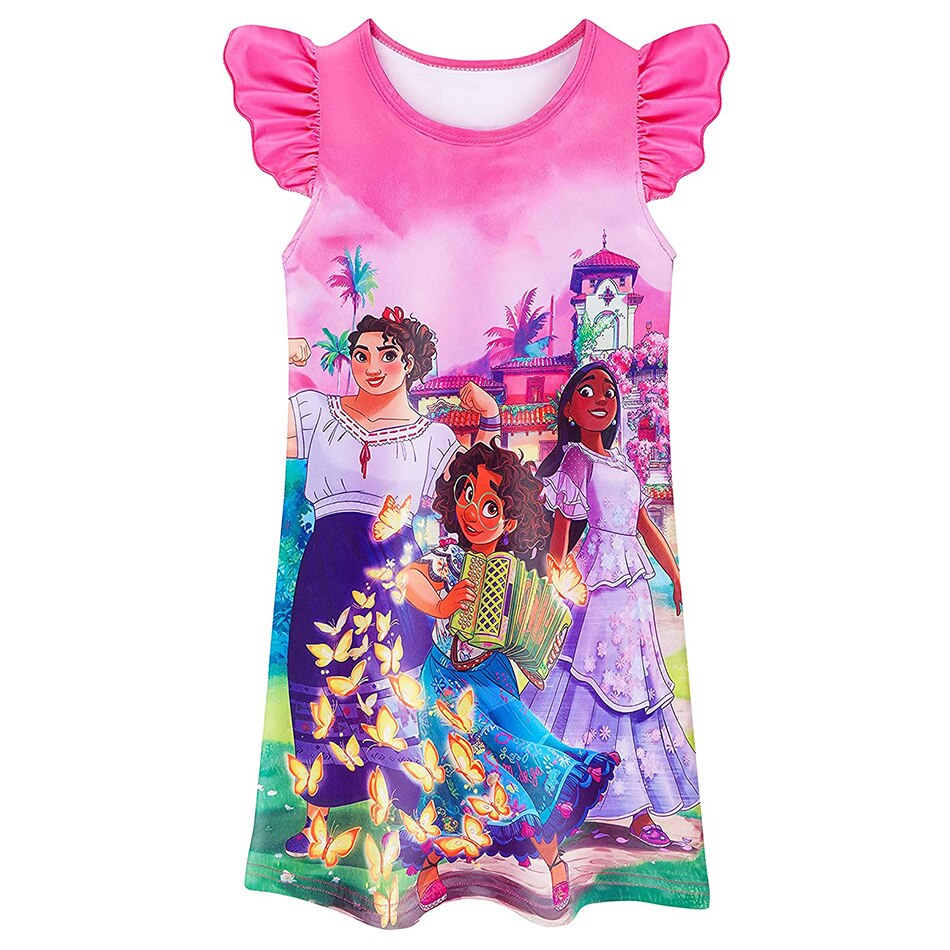 Disney-robe-princesse-Encanto-pour-filles-tenue-d-t-mignonne-v-tements-pour-enfants-pyjamas-pour