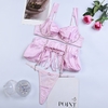 ECTOOKO-ensemble-trois-pi-ces-Sexy-rose-Lingerie-rotique-jarretelles