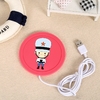 Bande-dessin-e-en-Silicone-chargement-USB-coussin-chauffant-dessous-de-verre-accessoires-de-napperon-rouge