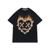 T-shirt-manches-courtes-pour-hommes-Streetwear-Hip-Hop-estival-et-ample-en-coton-avec-flamme