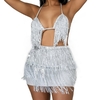 Soutien-gorge-lacets-et-jupe-en-Faux-cuir-pour-femmes-tenue-de-danse-Raves-franges-et