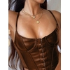 Silm-Soild-Bustier-plongeant-en-cuir-pour-femmes-v-tements-court-dos-nu-Clips-licou-d