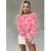 Pull-manches-longues-et-col-rond-pour-femme-ample-imprim-rose-Streetwear-d-contract-la