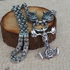 Mens-Stainless-Steel-Necklace-Viking-Wolf-Head-Thor-s-Hammer-Pendant-Nordic-Celtic-Jewelry