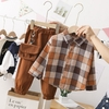 Ensemble-de-V-tements-en-Coton-pour-Enfant-2-Pi-ces-Chemise-Carreaux-avec-Pantalon-Tenue