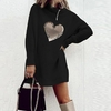 Robe-courte-col-roul-et-manches-longues-pour-femme-tenue-l-gante-sweat-shirt-chaud-d