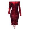 Robe-en-velours-Sexy-pour-femmes-asym-trique-paule-d-nud-e-col-en-v-manches