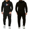 Surv-tement-capuche-et-pantalon-de-Sport-pour-hommes-combinaison-de-Jogging-manches-longues-couleur-unie