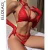 Ellolace-ensemble-de-Lingerie-rouge-Sexy-Costumes-exotiques-soutien-gorge-en-dentelle-col-licou-string-avec