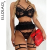 Ellolace-ensemble-de-sous-v-tements-pour-femmes-3-pi-ces-Lingerie-Sexy-plumes-Push-up