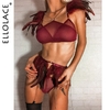 Ellolace-Lingerie-fantaisie-rotique-en-plumes-sous-v-tements-3-pi-ces-soutien-gorge-licou-avec