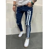 Jean-Slim-d-chir-blanc-pour-homme-pantalon-crayon-rayures-lat-rales-Streetwear-moto-Hip-Hop