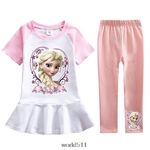 Robe-t-shirt-manches-courtes-pour-filles-Leggings-et-pantalons-la-mode-pour-enfants-v-tements