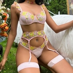 ECTOOKO-ensemble-de-Lingerie-Sexy-3-pi-ces-rose-avec-bas-motifs-floraux-brod-s-sous