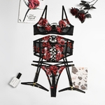 ECTOOKO-sous-v-tements-rotiques-et-d-licats-Lingerie-sensuelle-Sexy-broderie-ensemble-Bandage-jarretelles-slips