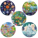 Ensemble-de-Puzzles-ronds-et-avanc-s-150-pi-ces-sc-ne-animale-avion-en-carton