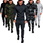 Pour-Homme-Surv-tement-style-Militaire-Ensemble-Pantalon-et-Veste-Capuche-Motifs-Camouflage-Met-en-Valeur