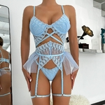 Yimunancy-ensemble-rotique-en-dentelle-pour-femmes-3-pi-ces-Lingerie-Sexy-maille-Patchwork-mode-jarretelles