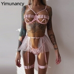 Yimunancy-ensemble-de-Lingerie-jarretelles-en-maille-pour-femmes-Bandage-transparent-ensembles-exotiques-Sexy-Kit-fantaisie