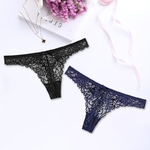 Sous-v-tements-Sexy-en-dentelle-pure-japonaise-2-pi-ces-noir-bleu-entrejambe-ouvert-Lingerie