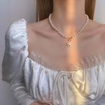 Collier-Imitation-de-perles-et-c-ur-pour-femmes-nouveau-Style-Super-f-e-Style-froid