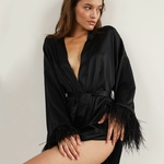 Pyjama-Sexy-pour-femmes-robe-de-nuit-en-plumes-robe-manches-longues-en-Satin-robe-de