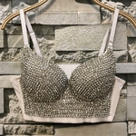 Soutien-gorge-Bustier-court-grande-taille-fait-la-main-perles-de-diamant-bijoux-Sexy-haut-bretelles