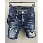 DSQUARED2-short-en-Denim-pour-Couple-d-chir-Slim-d-contract-la-mode-imprim-DSQ