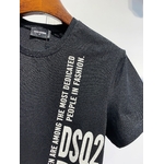 Dsquared2-T-Shirt-col-rond-pour-homme-classique-en-coton-avec-imprim-de-feuilles-d-rable