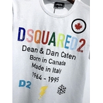 Dsquared2-t-shirt-col-rond-pour-hommes-en-coton-avec-lettres-imprim-es-color-es-d