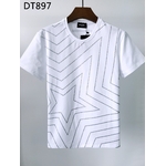 Dsquared2-T-Shirt-col-ras-du-cou-pour-homme-en-coton-avec-lettres-imprim-es-ray