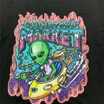 Chinatow-T-shirt-homme-et-femme-ample-et-de-bonne-qualit-avec-dessin-anim-Alien-imprim