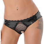 Sous-v-tements-en-dentelle-transparente-pour-femmes-culotte-en-cuir-verni-et-Latex-taille-basse